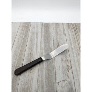 Vintage Geneva Forge Stainless Steel Spatula Cake Icing Wood Handle 7 1/2"